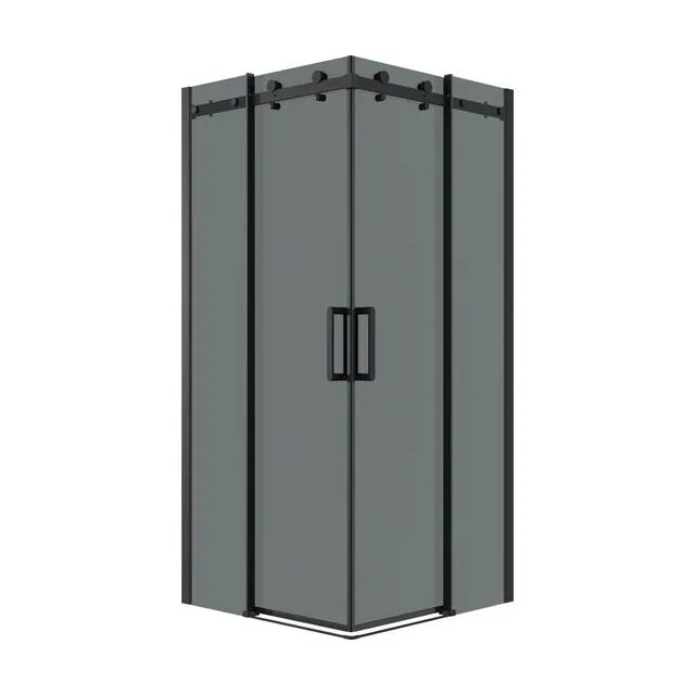 Душевое ограждение Grossman Classic 300.K33.04.9090.21.10 (90х90х195) квадрат,раздвижная,черный матовый,стекло тонированное