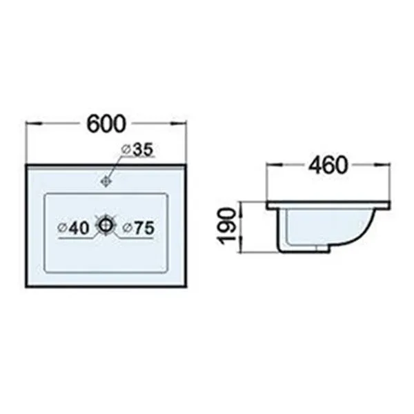 Встраиваемая раковина Comforty 60E 60*46 белая