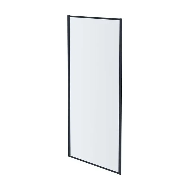 AQ ARI WA 10020BL Неподвижная душевая стенка 1000x2000, для комбинации с дверью, профиль черный, стекло прозрачное