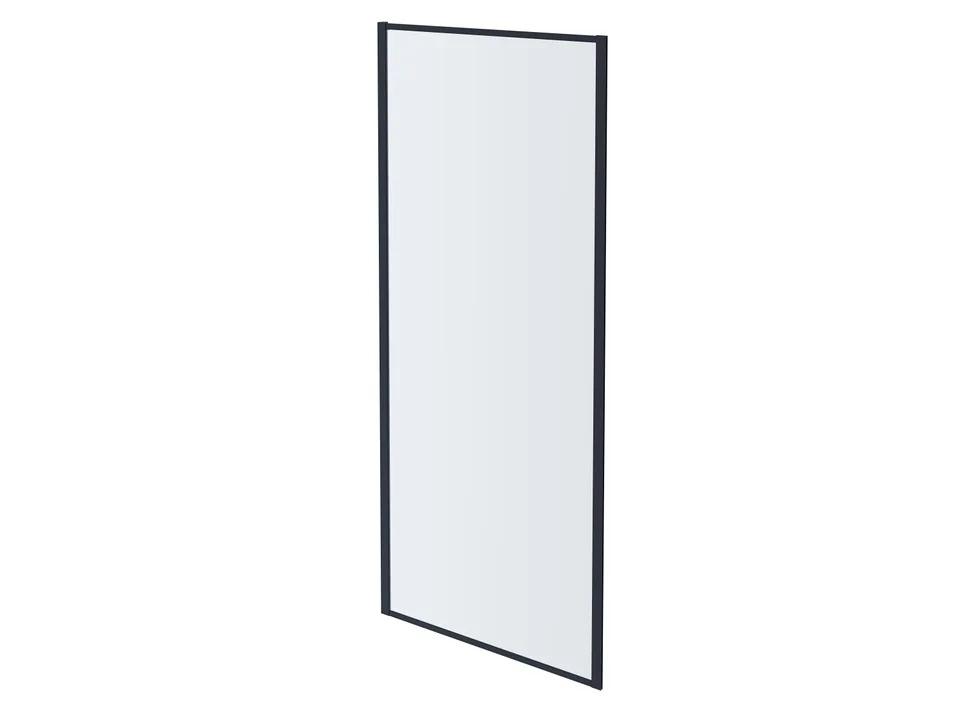 AQ ARI WA 09020BL Неподвижная душевая стенка 900x2000, для комбинации с дверью, профиль черный, стекло прозрачное