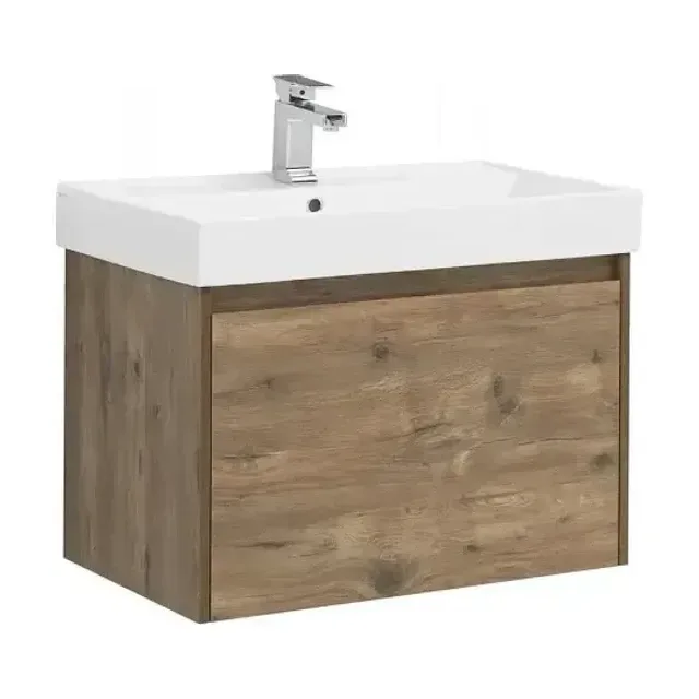 Тумба с раковиной Aquanet Nova Lite 75 дуб рустикальный (1 ящик) (раковина Латина 75)