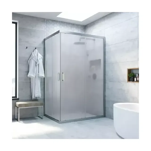 Душевой уголок ZA-F NOVO h2000 90*85 07 10, профиль матовый хром, стекло сатин