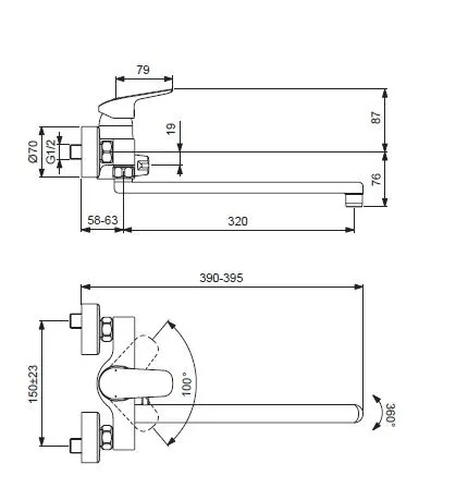Смеситель Ideal Standard Ceraflex B1741AA универсальный
