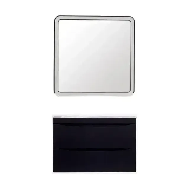 Комплект мебели Style Line Бергамо мини 90 антискрейч черный матовый подвесной