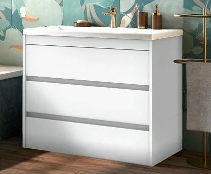 Тумба с раковиной Art&Max Фемели/Family 100 Bianco Lucido напольная