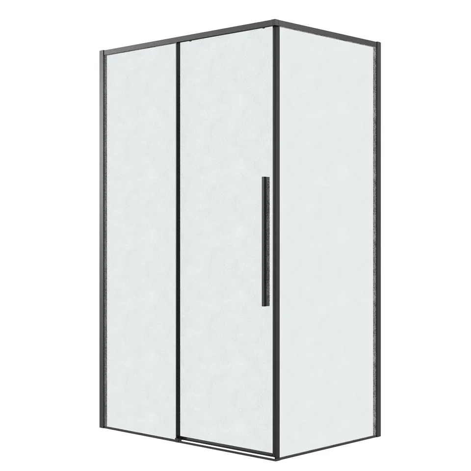 Душевое ограждение Grossman Galaxy 100.K33.01.100.21.02-200.K33.01.90.21.02 (100х90х195) раздвижная(левая),черный матовый,стекло шиншилла,2 места