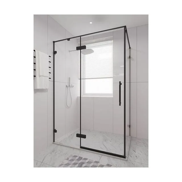 Боковая панель Veconi Premium Alassio SP B, 900x2000, черный матовый, стекло прозрачное осветленное