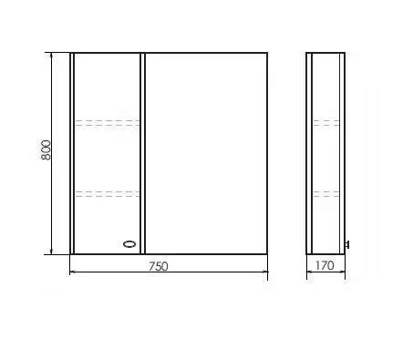 Зеркало-шкаф Comforty Неаполь 75 белый глянец L/R