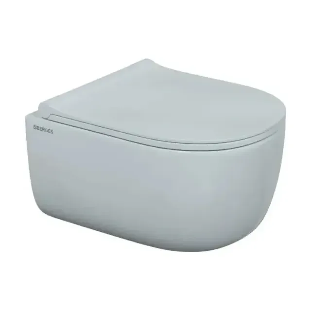 Подвесной унитаз Berges Ego 37*49 безободковый с крышкой-сиденьем микролифт Тома slim SO