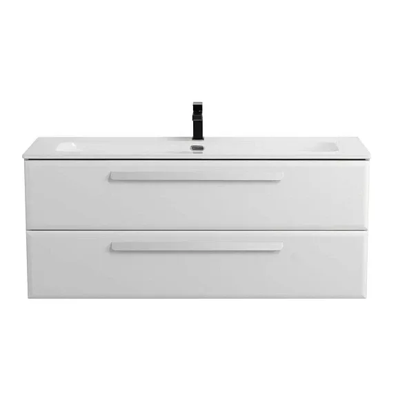 Тумба с раковиной Cezares Эко-Кер (Eco-Cer) 120 белый матовый (раковина CZR-8073-120)
