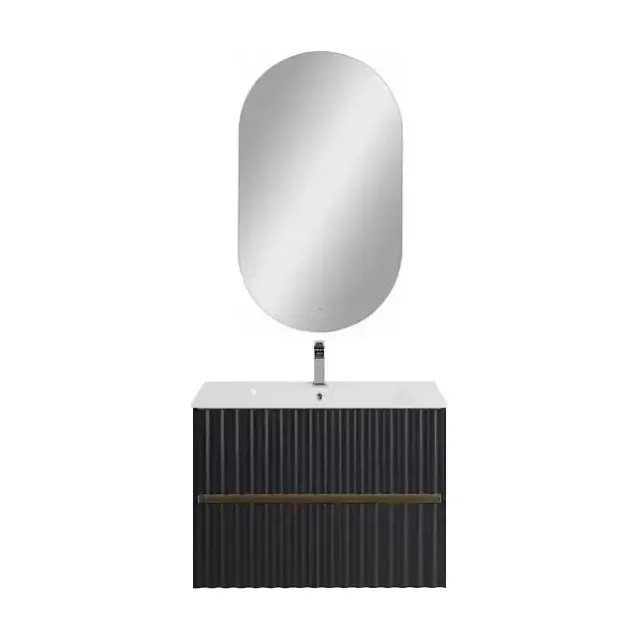 Комплект мебели Art&Max Элегант/Elegant 80 с LED подсветкой ручек серый матовый