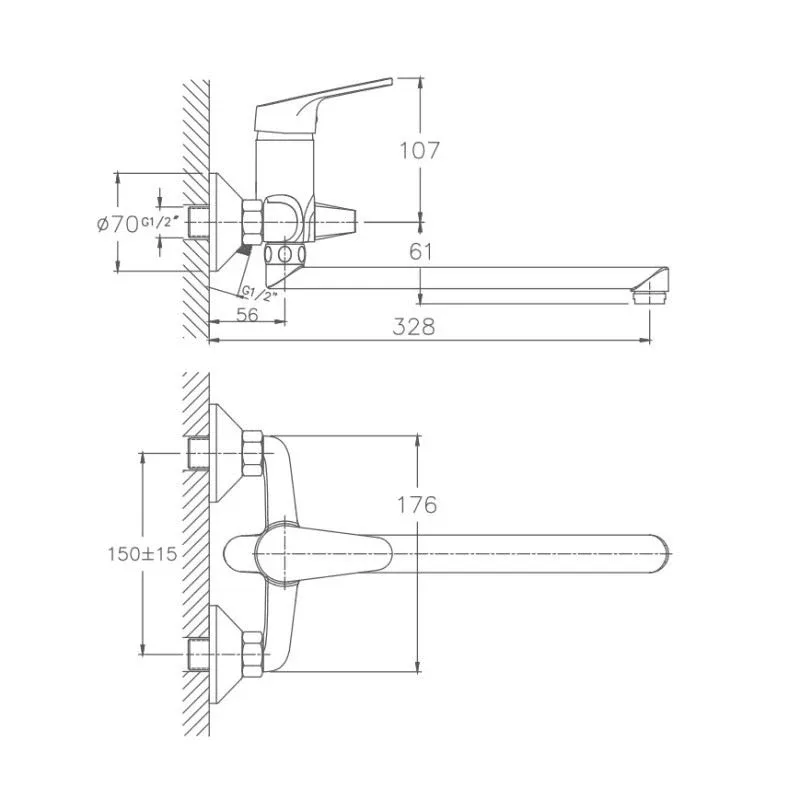 Смеситель Haiba HB2216 универсальный
