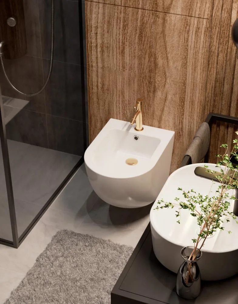Смеситель AQUAme Сиена (Siena) AQM6216GG для биде золото глянцевое