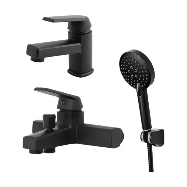 Комплект смесителей OneLife P02-311b черный матовый