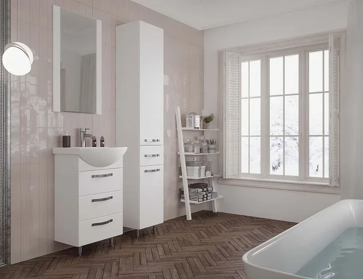 Зеркало Aquaton Ария 50 белый глянец