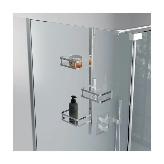Полка для душевого ограждения Moderno, 650x120x324, полированная сталь