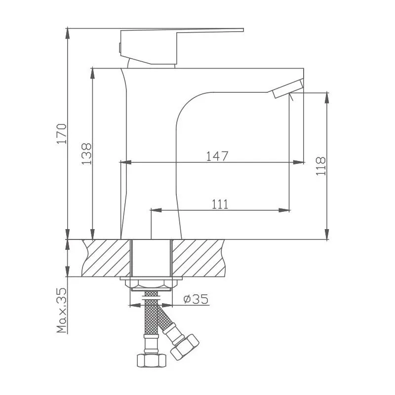 Смеситель Haiba HB10802 для раковины сатин