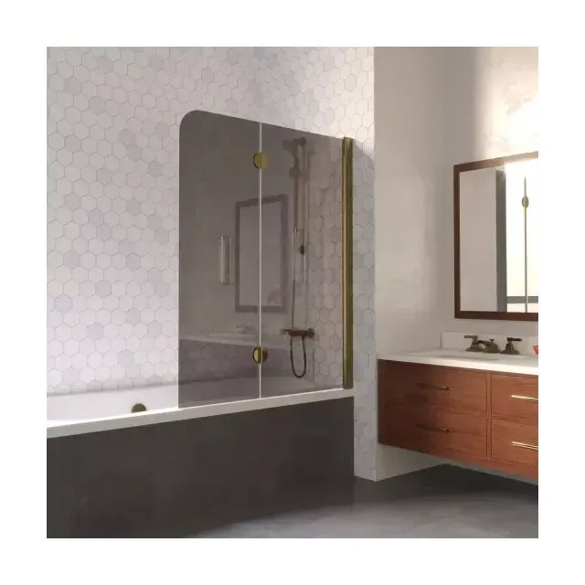 Шторка на ванную E2V LUX 120 05 07 R, профиль бронза, стекло графит
