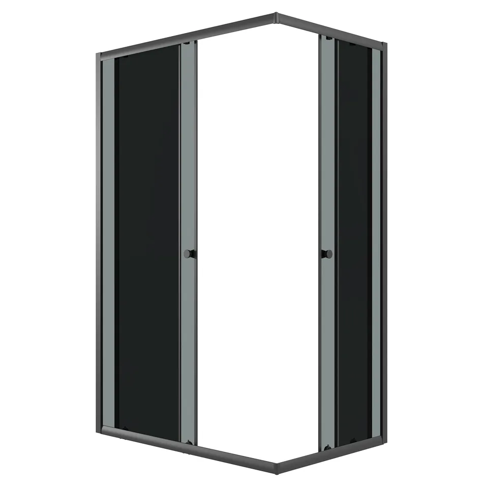Душевое ограждение Niagara Eco NG-1018-14QT (100х80х190) прямоугольник,раздвижное,черный,стекло тонированное,1 место