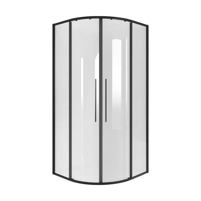 Душевое ограждение Niagara Nova NG-6825-34ВLACK (80х80х195) Угловая,черный матовый,двери раздвижные,стекло прозрачное