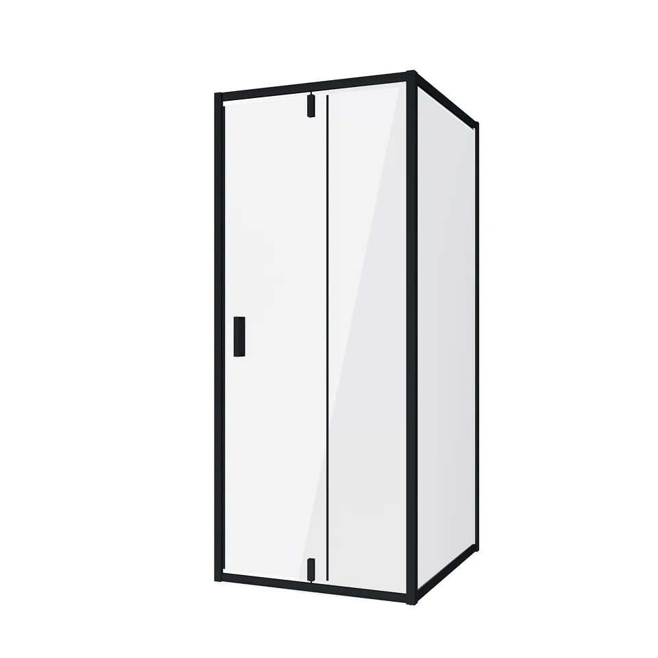 Душевое ограждение Niagara Nova NG-83-8AB-A80B (80х80х195) квадрат,черный,дверь распашная,стекло прозрачное,2 места