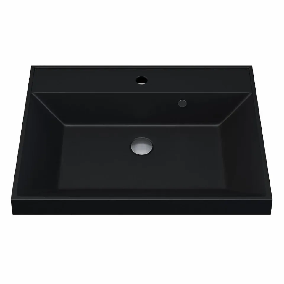 Встраиваемая раковина Uperwood Classic Quartz 60*45 черная матовая, уголь