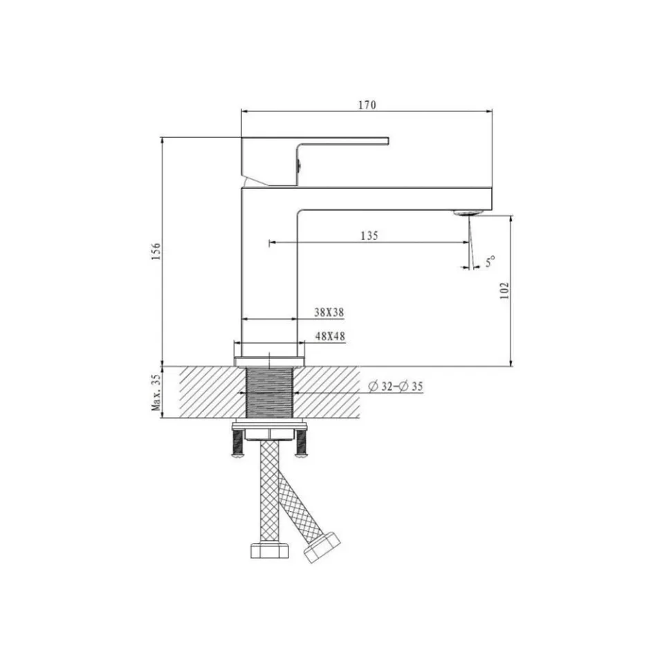 Смеситель Belz B10672 для раковины хром