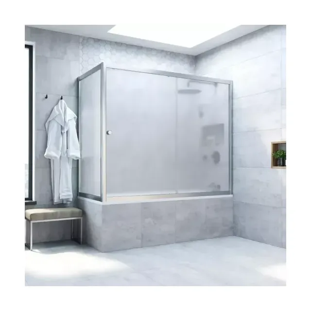 Шторка на ванную ZV+ZVF NOVO 180*85 07 10, профиль матовый хром, стекло сатин