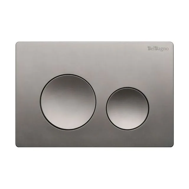 Кнопка смыва BelBagno BB-03C-GM, оружейная сталь