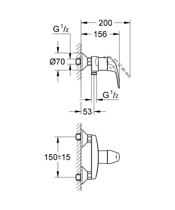 Смеситель Grohe Euroeco 32740000 для душа без душевых аксессуаров