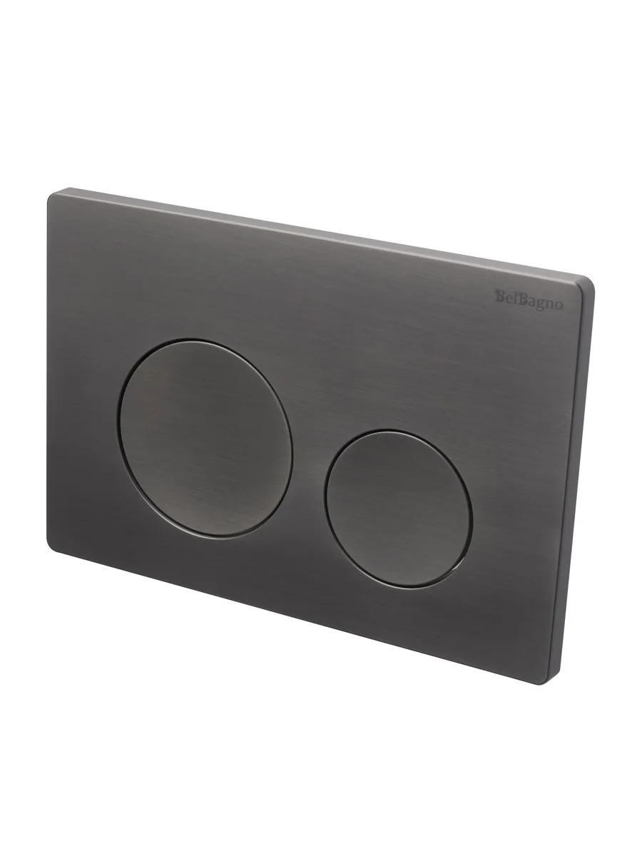 Кнопка смыва BelBagno BB-03C-GM, оружейная сталь