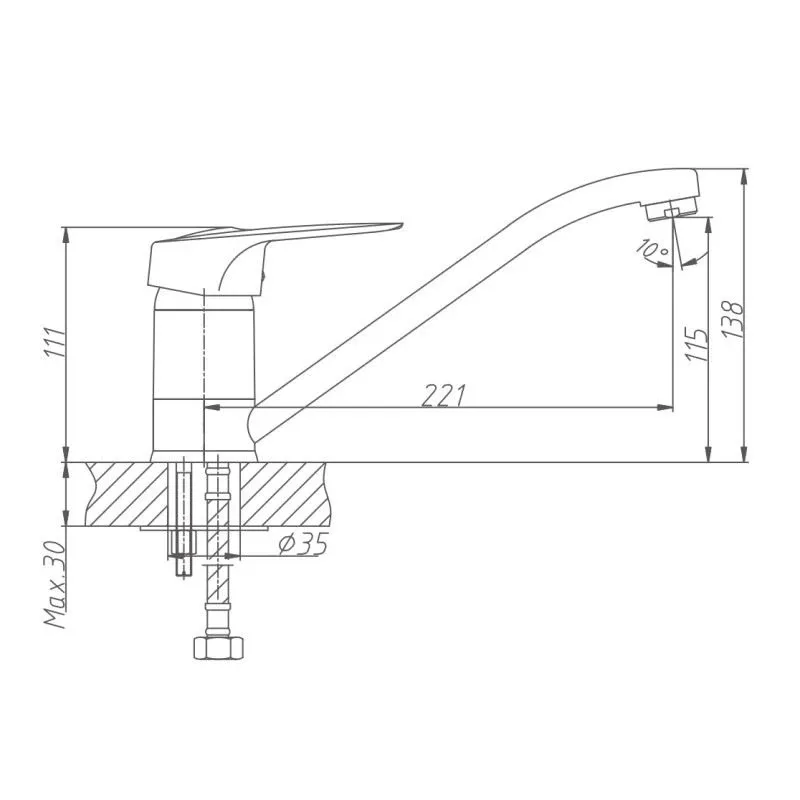 Смеситель Haiba HB4204 для кухни
