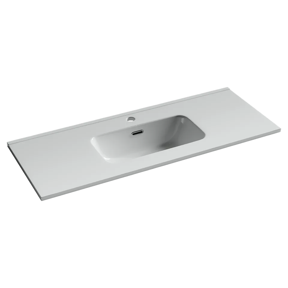 Раковина из сантехнического фарфора Ceramica Nova Компакт (Compact) 100 см CN7027 накладная цвет белый