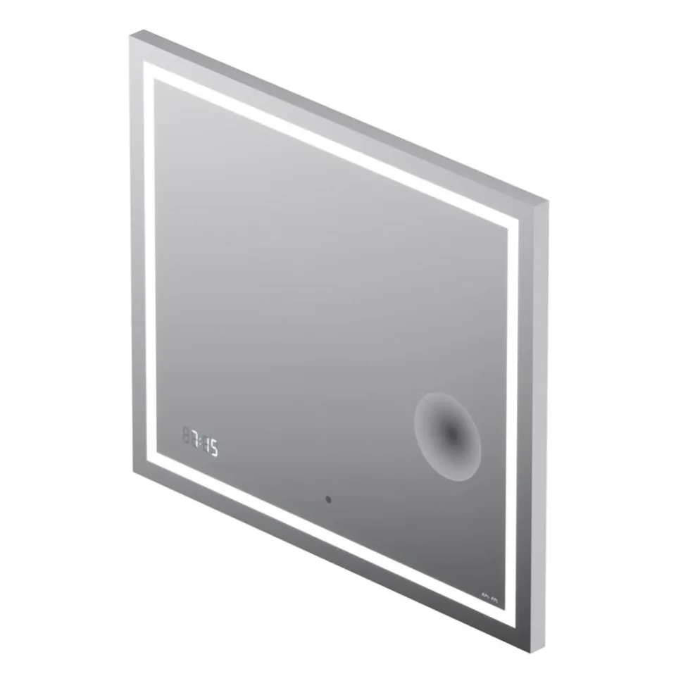 Зеркало AM.PM Gem 80 с Led подсветкой, часами и косметическим зеркалом
