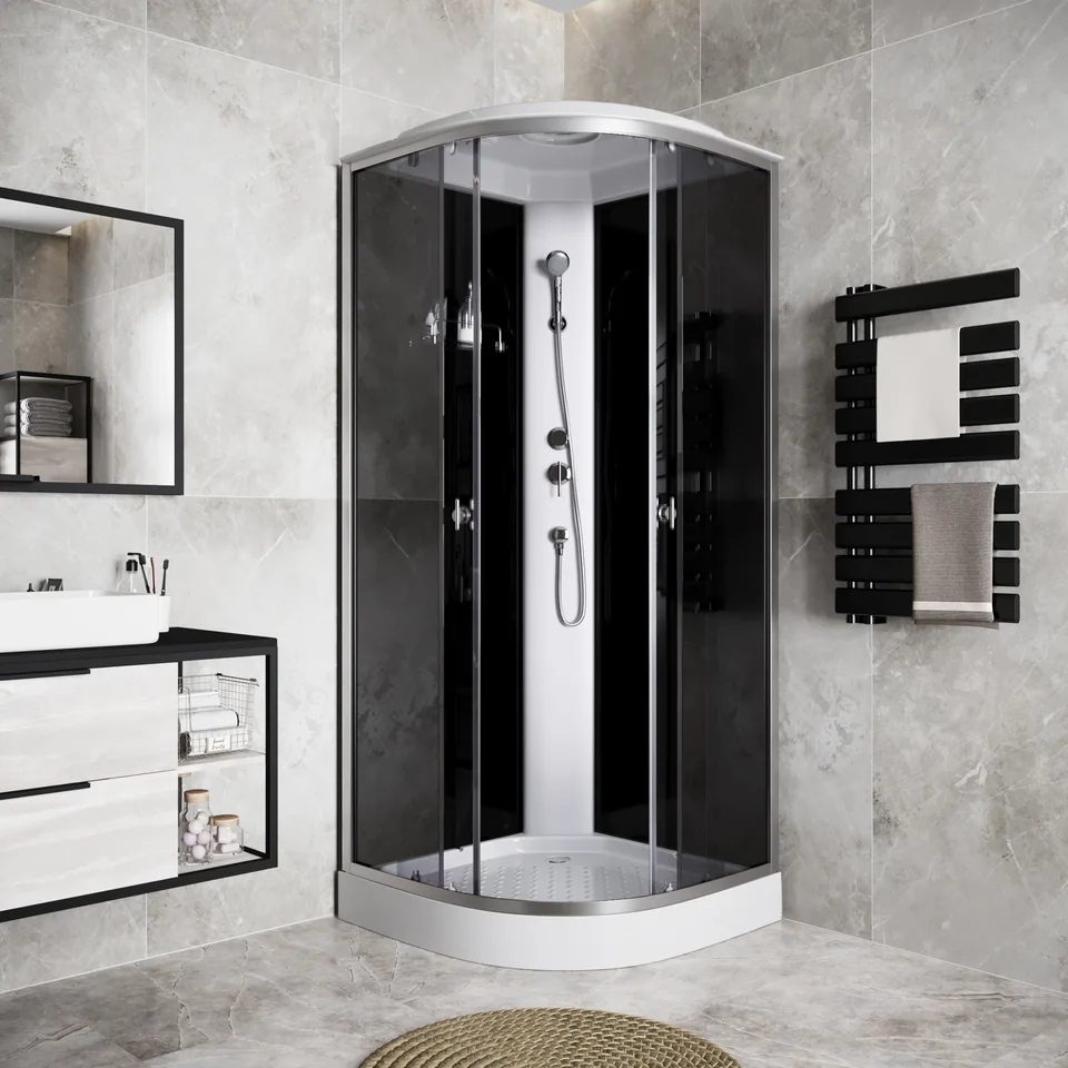 Душевая кабина Niagara Eco E100/13/TN (100х100х215) низкий поддон(13см),стекло тонированное,3 места