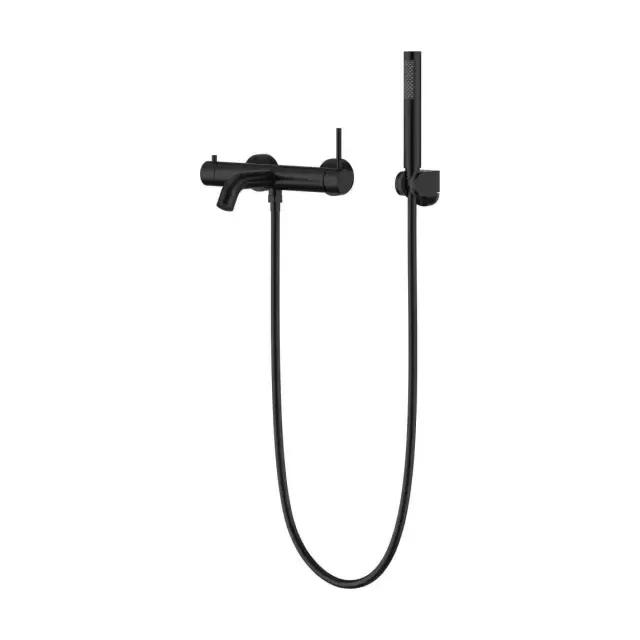 Смеситель Knotlor Затмение/Eclipse SS-23/BL для ванны и душа с душевыми аксессуарами черный матовый