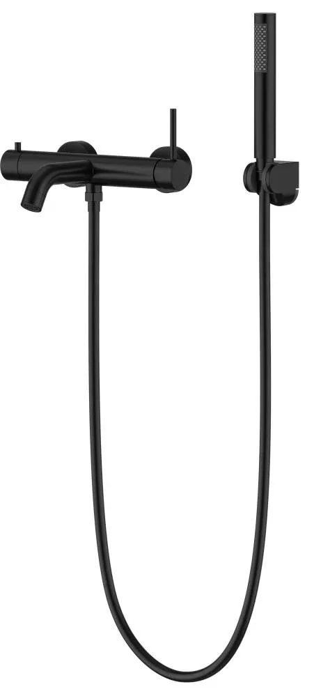 Смеситель Knotlor Затмение/Eclipse SS-23/BL для ванны и душа с душевыми аксессуарами черный матовый