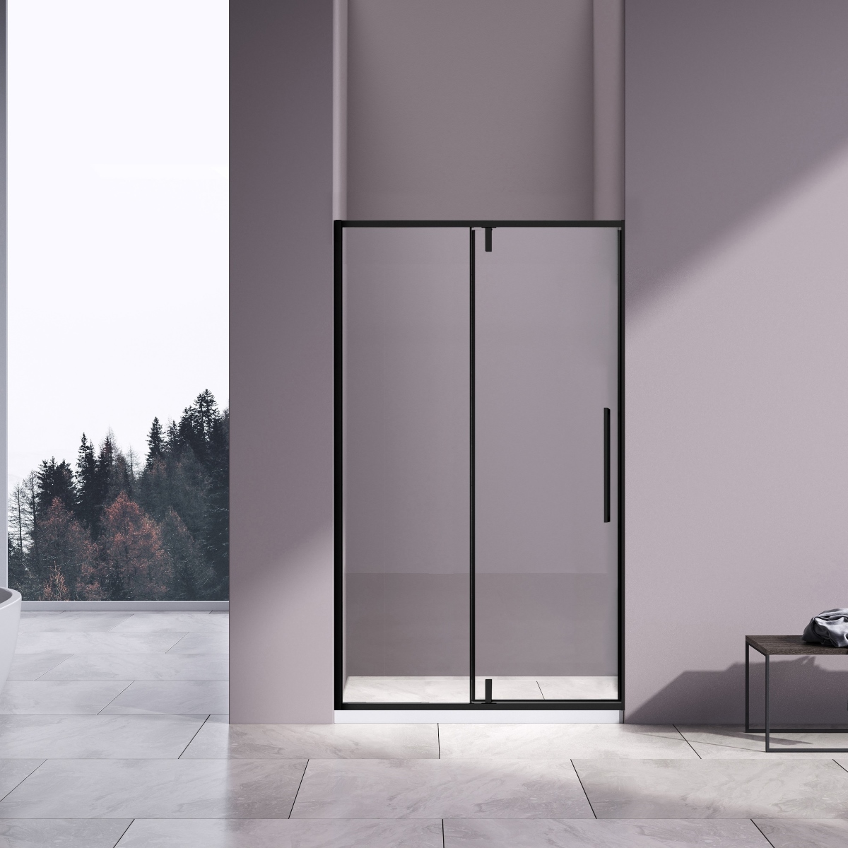 Душевая дверь Vincea Слим-Н (Slim-N) VDP-4SN120CLB 120х195 стекло прозрачное 6 мм профиль черный