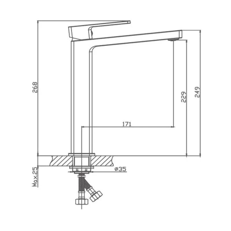 Смеситель Haiba HB11615-7 для раковины черный матовый