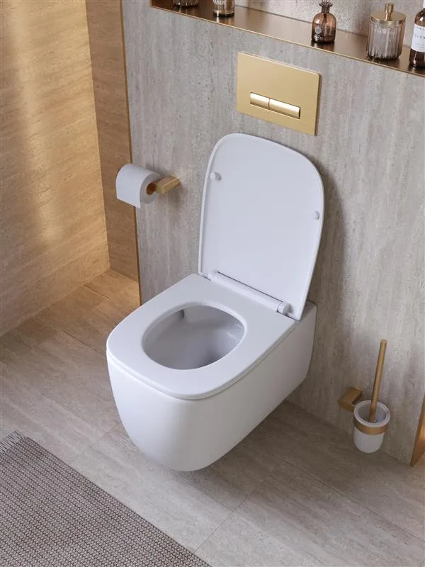 Унитаз подвесной безободковый с сиденьем CEZARES COMFORT CZR-380-TH-TOR/SC