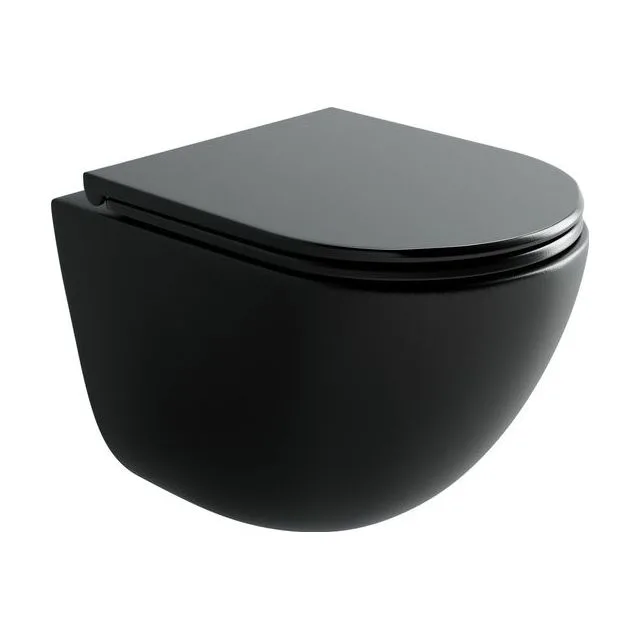 Унитаз подвесной Ceramica Nova Тренд (Vogue) CN4008TMB черный матовый с сиденьем микролифт смыв торнадо
