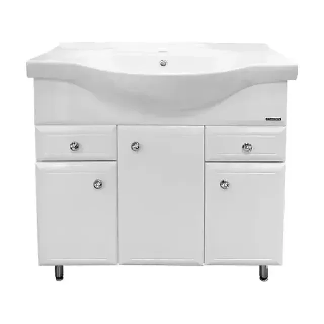 Тумба с раковиной Comforty Сочи 85 белый глянец (раковина Сенеж 87)