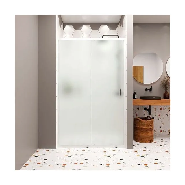 Душевая дверь в нишу Domani-Spa DoorCube 120, 120×190 см, сатин-матированное стекло, белый профиль, без поддона