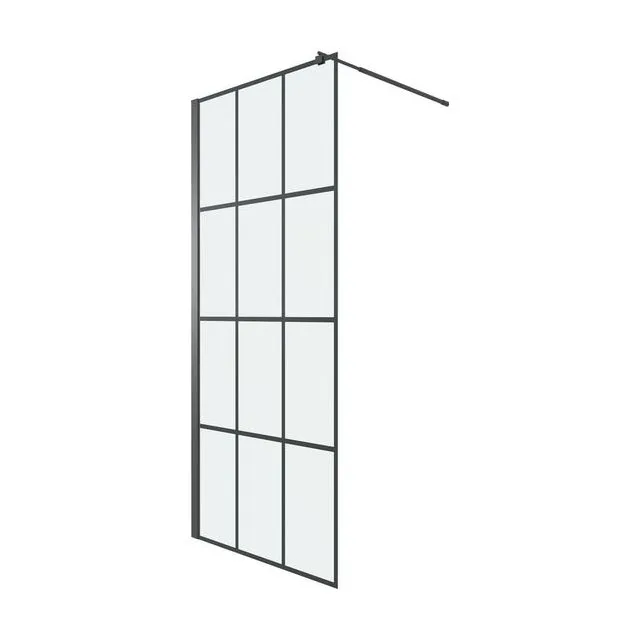 Душевая перегородка Niagara Eco NG-552-80BLACK (80х190) черный,стекло клетка