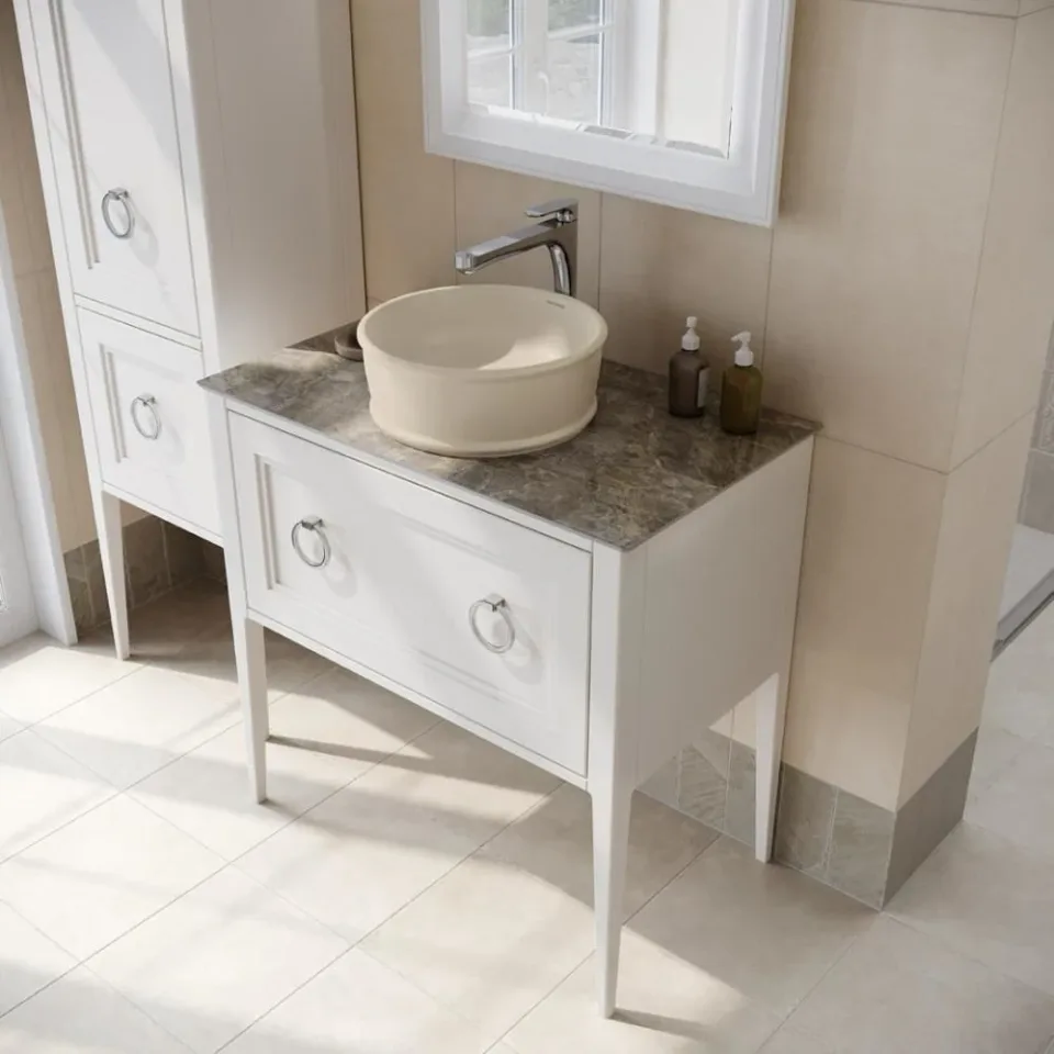 Накладная раковина Kerama Marazzi Circo 36*36 песочный матовый