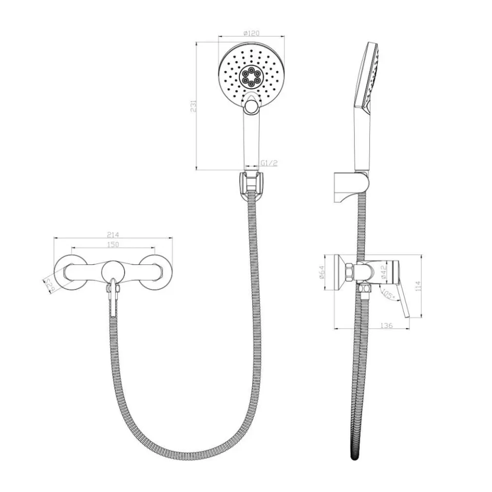 Смеситель Lemark Minima LM3803C для душа хром