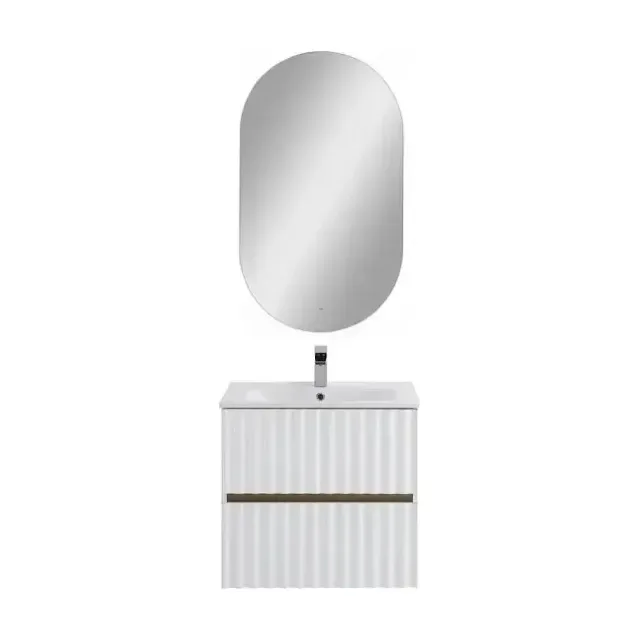 Комплект мебели Art&Max Элегант/Elegant 60 с LED подсветкой ручек белый матовый