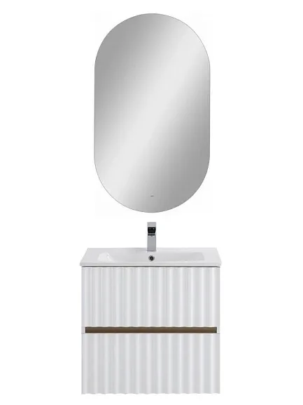 Комплект мебели Art&Max Элегант/Elegant 60 с LED подсветкой ручек белый матовый