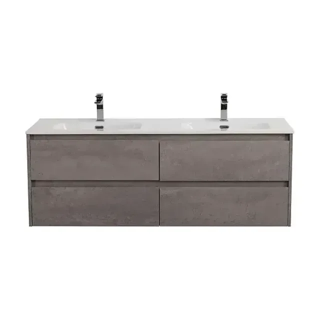 Тумба с раковиной BelBagno Крафт (Kraft) 120 с четырьмя ящиками серый цемент