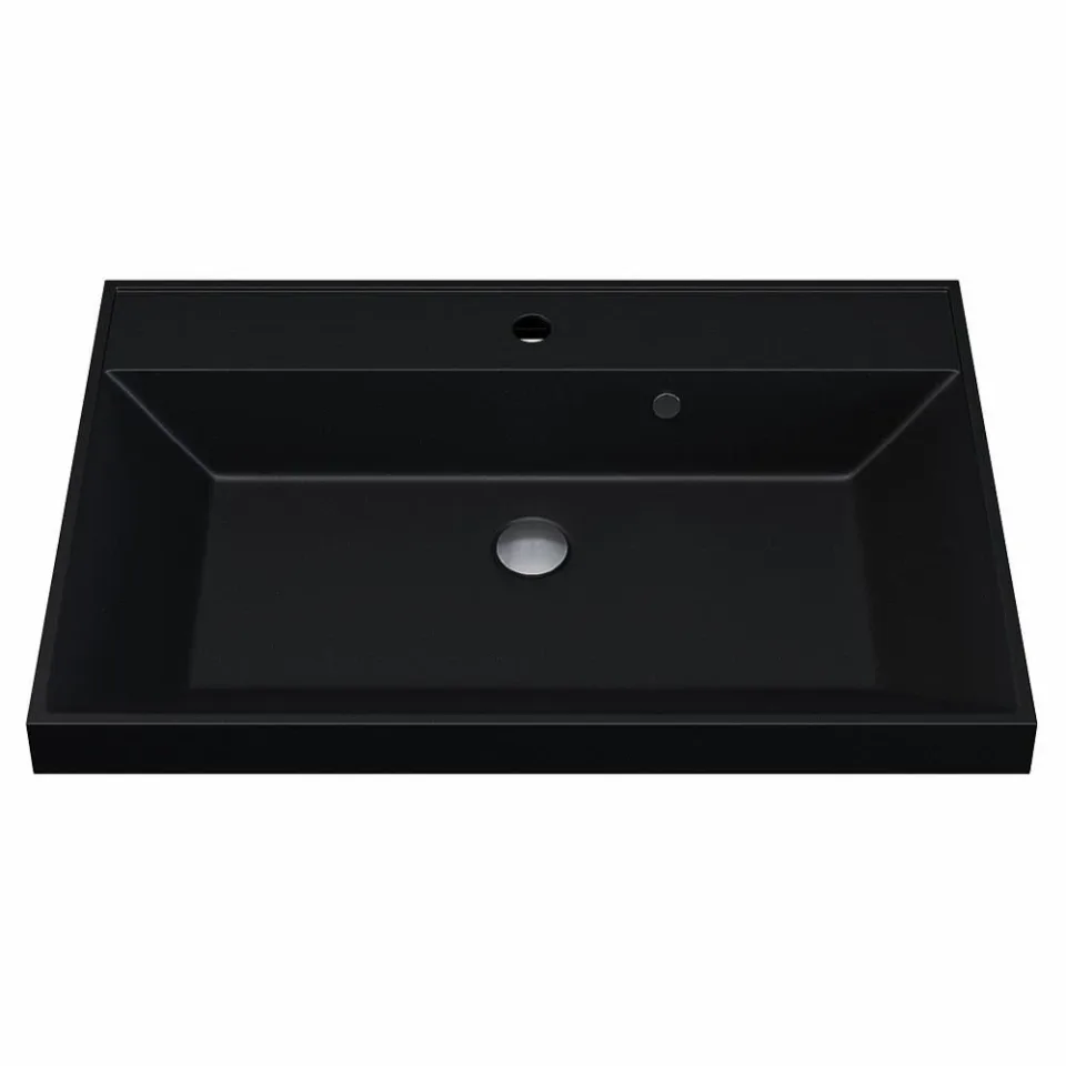 Встраиваемая раковина Uperwood Classic Quartz 70*45 черная матовая, космос